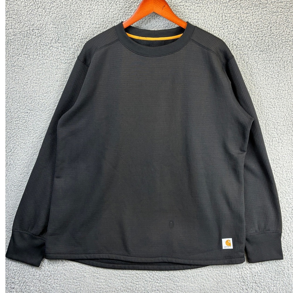 Carhartt Base Force Thermal Crewneck Sweatshirt Mens 2XL Black Workwear Casual